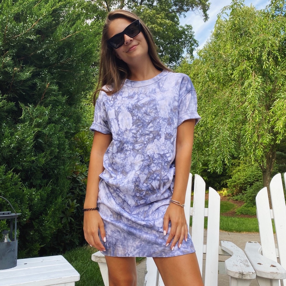 Grey Handmade Tie Dye Dress